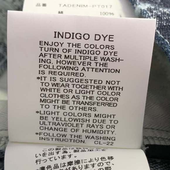 TAAKK Navy Blue Embroidery Cotton Japanese Denim Straight Jeans - Picture 7 of 8